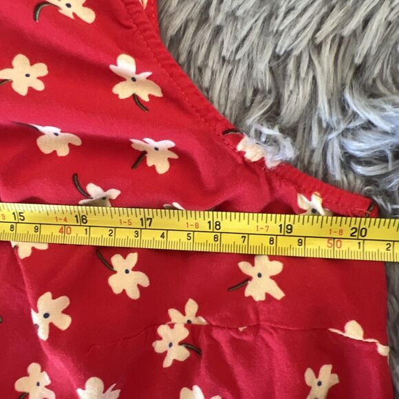 ASOS Curve Sleeveless Peplum Blouse Top Floral Red Size US 18 Viscose Tank Top - Picture 7 of 9